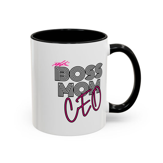 Boss Mom CEO Accent Coffee Mug - Stylish 11oz & 15oz Ceramic Cup for Empowered Women