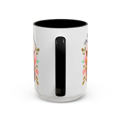 Mom's Lioness Accent Coffee Mug - Floral Design, Mother's Day Gift, 11oz & 15oz