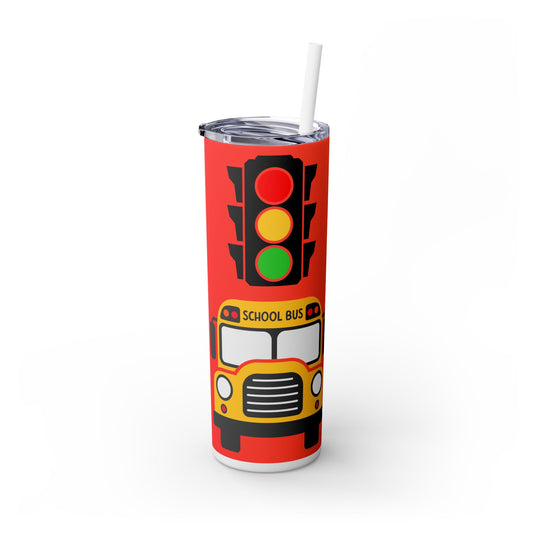 School Bus Driver 20oz Skinny Tumbler with Straw