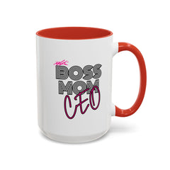 Boss Mom CEO Accent Coffee Mug - Stylish 11oz & 15oz Ceramic Cup for Empowered Women