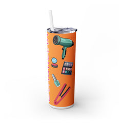 Stylish Beautician 20oz Skinny Tumbler with Straw - Perfect Gift for Beauty Lovers