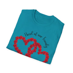 Heart of Our Family T-Shirt - Floral Love Design