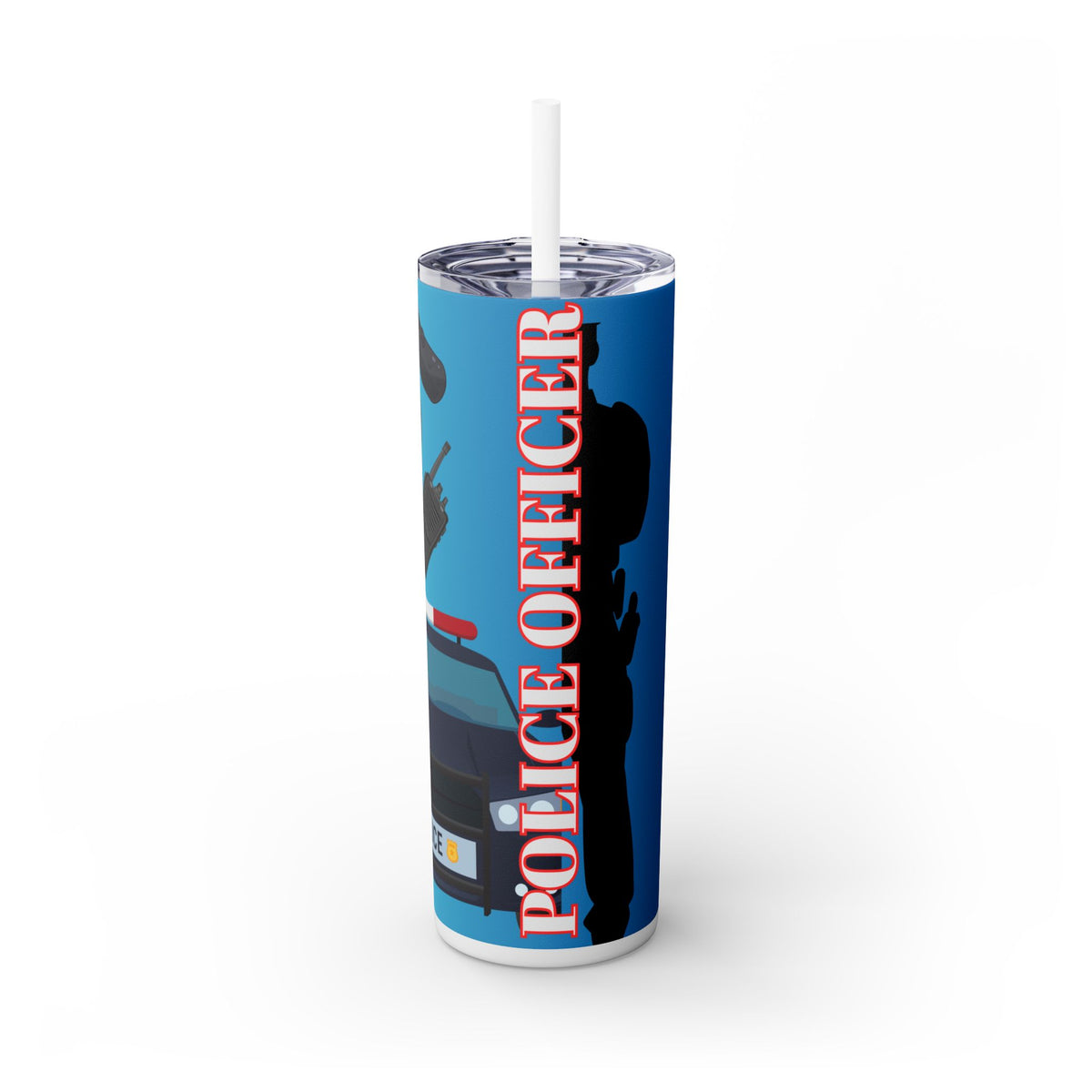 20oz Police Officer Tumbler with Straw - Fun Law Enforcement Drinkware