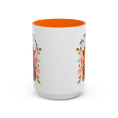 Mom's Lioness Accent Coffee Mug - Floral Design, Mother's Day Gift, 11oz & 15oz