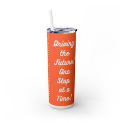 School Bus Driver Skinny Tumbler with Straw - 20oz Travel Mug for Bus Drivers