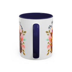 Mom's Lioness Accent Coffee Mug - Floral Design, Mother's Day Gift, 11oz & 15oz