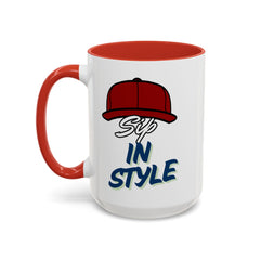 Sip in Style Accent Coffee Mug - Fun & Unique Ceramic Mug for Drink Lovers