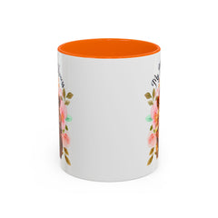 Mom's Lioness Accent Coffee Mug - Floral Design, Mother's Day Gift, 11oz & 15oz