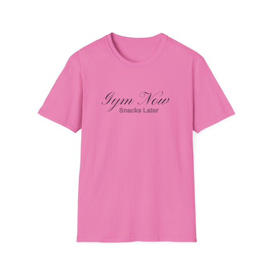 Gym Now Snacks Later T-Shirt - Fun Workout Tee for Fitness Lovers