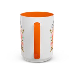 Mom's Lioness Accent Coffee Mug - Floral Design, Mother's Day Gift, 11oz & 15oz