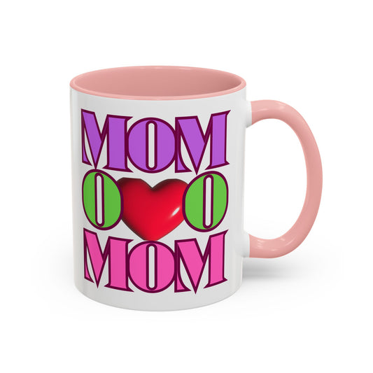 Colorful "Mom" Accent Coffee Mug - Perfect Gift for Mother's Day
