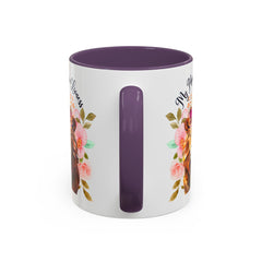 Mom's Lioness Accent Coffee Mug - Floral Design, Mother's Day Gift, 11oz & 15oz