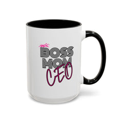 Boss Mom CEO Accent Coffee Mug - Stylish 11oz & 15oz Ceramic Cup for Empowered Women