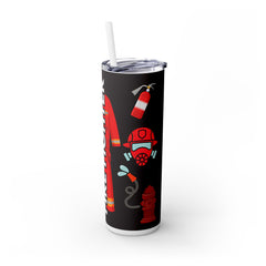 Firefighter Skinny Tumbler with Straw - 20oz Drinkware for Firefighter Enthusiasts