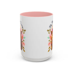 Mom's Lioness Accent Coffee Mug - Floral Design, Mother's Day Gift, 11oz & 15oz