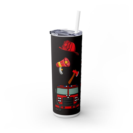Firefighter Skinny Tumbler with Straw - 20oz Drinkware for Firefighter Enthusiasts