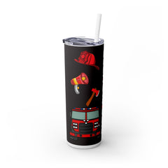 Firefighter Skinny Tumbler with Straw - 20oz Drinkware for Firefighter Enthusiasts