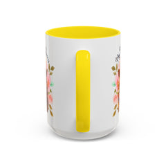 Mom's Lioness Accent Coffee Mug - Floral Design, Mother's Day Gift, 11oz & 15oz