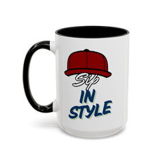 Sip in Style Accent Coffee Mug - Fun & Unique Ceramic Mug for Drink Lovers