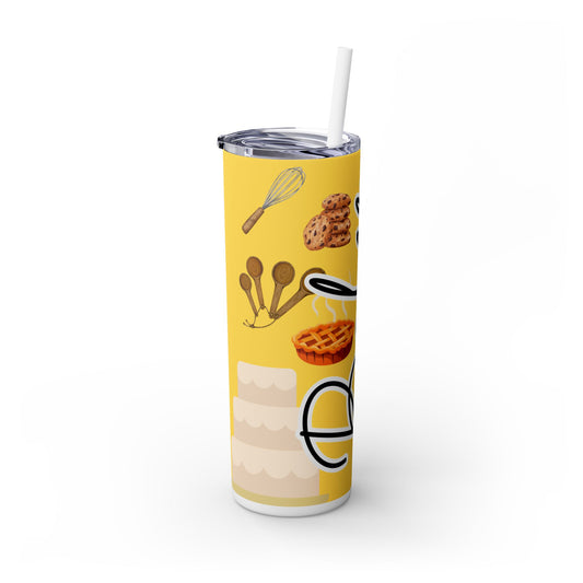 Baker's Skinny Tumbler with Straw - 20oz - Perfect Gift for Baking Enthusiasts