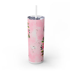 Stylish Floral Skinny Tumbler with Straw - Perfect Gift for Mom