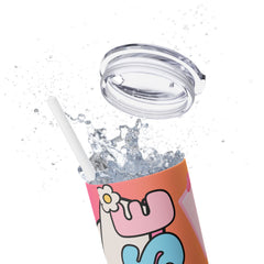 Nurse-Themed Skinny Tumbler with Straw