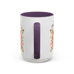 Mom's Lioness Accent Coffee Mug - Floral Design, Mother's Day Gift, 11oz & 15oz