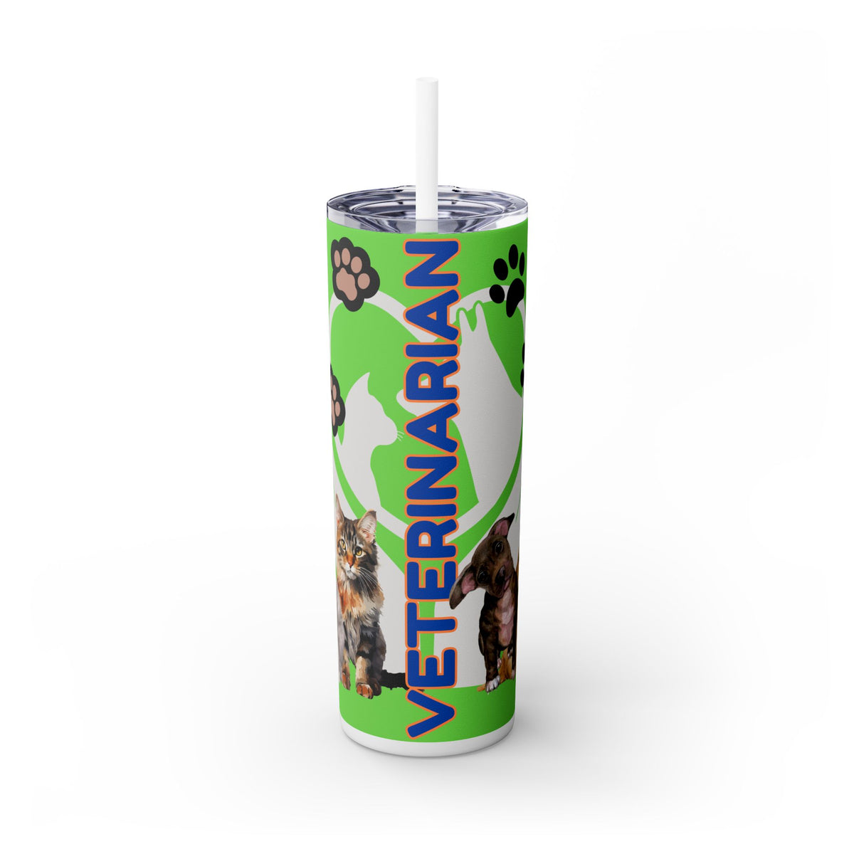 Veterinarian Skinny Tumbler with Straw | 20oz Pet Lover Drinkware