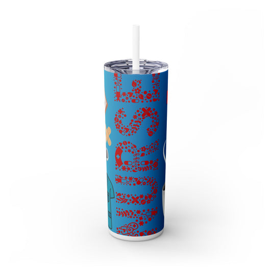 Medical-Themed Skinny Tumbler with Straw, 20oz - Perfect Gift for Nurses and Healthcare Workers