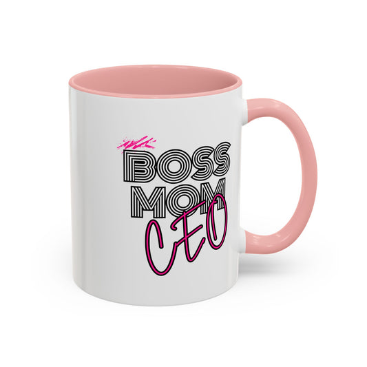 Boss Mom CEO Accent Coffee Mug - Stylish 11oz & 15oz Ceramic Cup for Empowered Women