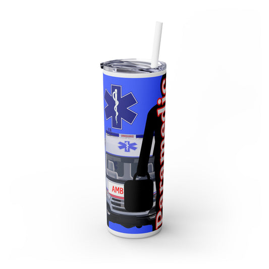 Paramedic Skinny Tumbler with Straw - 20oz - Ideal Gift for First Responders