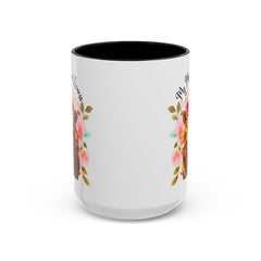 Mom's Lioness Accent Coffee Mug - Floral Design, Mother's Day Gift, 11oz & 15oz