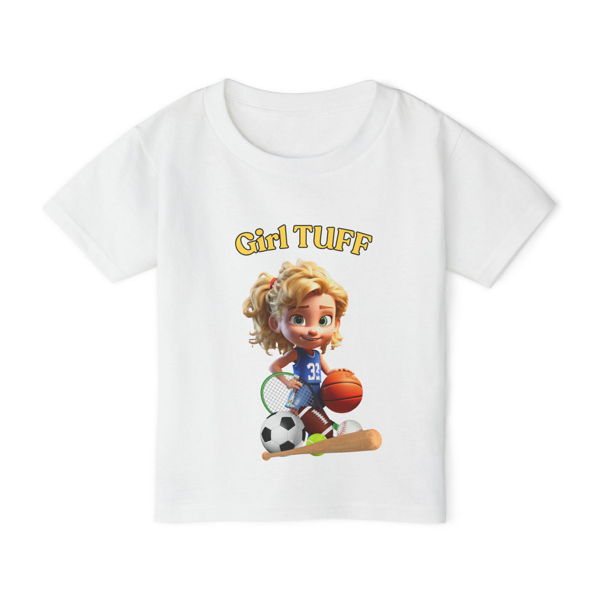 Girl TUFF Toddler T-Shirt - Fun Sports Design
