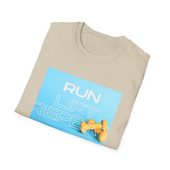 Run Lift Repeat Motivational Gym Tee