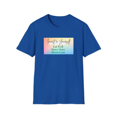 Inspirational Unisex Softstyle T-Shirt - Invest in Yourself, Eat Well, Stress Less
