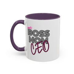 Boss Mom CEO Accent Coffee Mug - Stylish 11oz & 15oz Ceramic Cup for Empowered Women