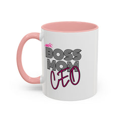 Boss Mom CEO Accent Coffee Mug - Stylish 11oz & 15oz Ceramic Cup for Empowered Women