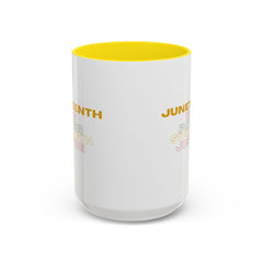 Juneteenth Accent Coffee Mug - Power, Strength, Justice - Celebration Gift for Heritage Awareness