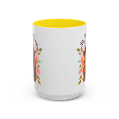 Mom's Lioness Accent Coffee Mug - Floral Design, Mother's Day Gift, 11oz & 15oz