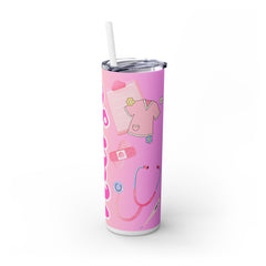 Nurse Skinny Tumbler with Straw