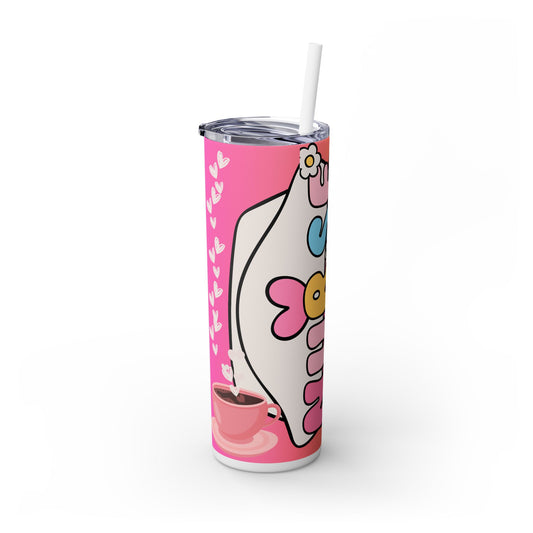 Nurse-Themed Skinny Tumbler with Straw