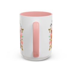 Mom's Lioness Accent Coffee Mug - Floral Design, Mother's Day Gift, 11oz & 15oz