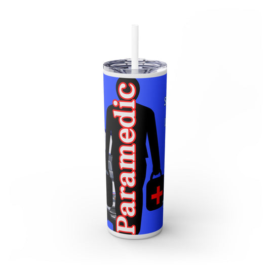 Paramedic Skinny Tumbler with Straw - 20oz - Ideal Gift for First Responders