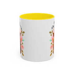 Mom's Lioness Accent Coffee Mug - Floral Design, Mother's Day Gift, 11oz & 15oz