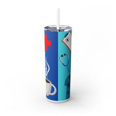 Medical-Themed Skinny Tumbler with Straw, 20oz - Perfect Gift for Nurses and Healthcare Workers