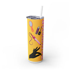 Stylish Beautician 20oz Skinny Tumbler with Straw - Perfect Gift for Beauty Lovers