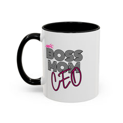 Boss Mom CEO Accent Coffee Mug - Stylish 11oz & 15oz Ceramic Cup for Empowered Women