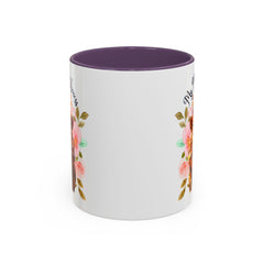 Mom's Lioness Accent Coffee Mug - Floral Design, Mother's Day Gift, 11oz & 15oz
