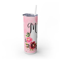 Stylish Floral Skinny Tumbler with Straw - Perfect Gift for Mom
