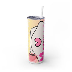 Nurse Appreciation Skinny Tumbler with Straw - 20oz Pink Design